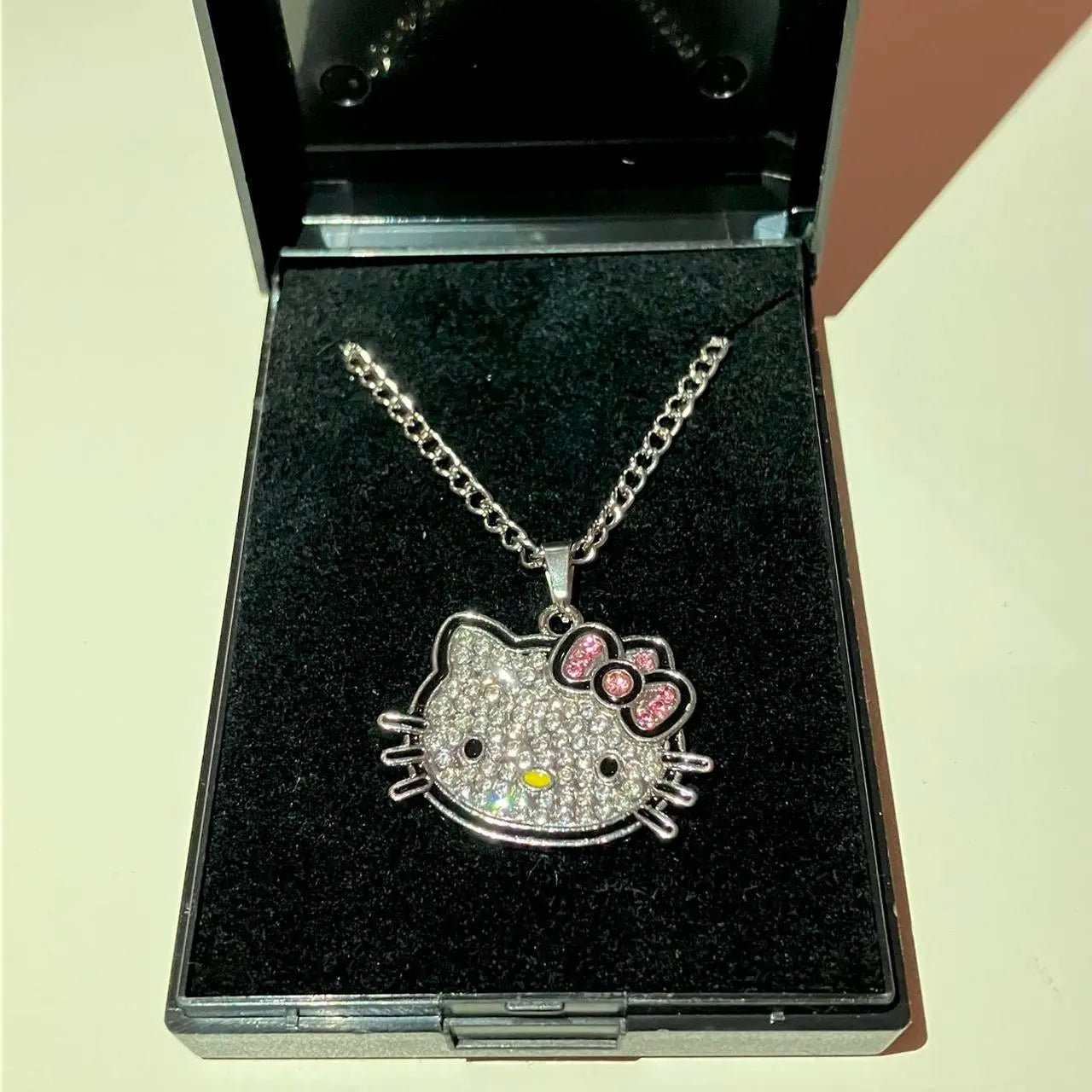 HK Pink Bow Diamanté Necklace