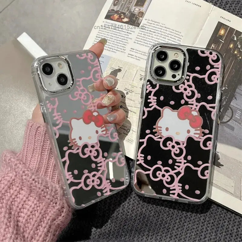 HK & Kuromi Electroplated Silver Phone Case