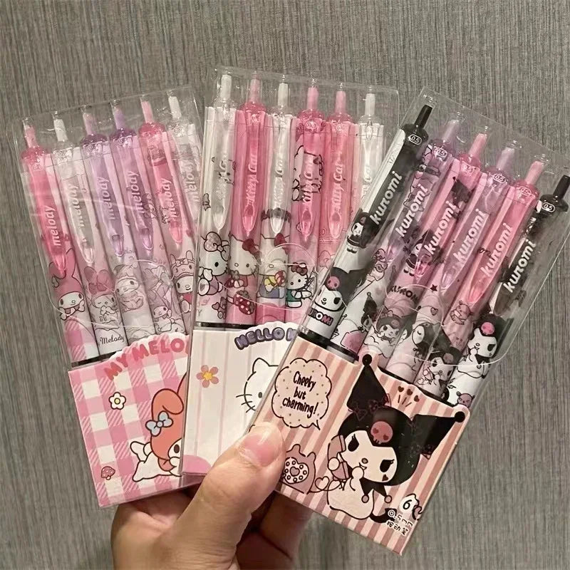 6Pcs Sanrio Gel Pen HK & Kuromi