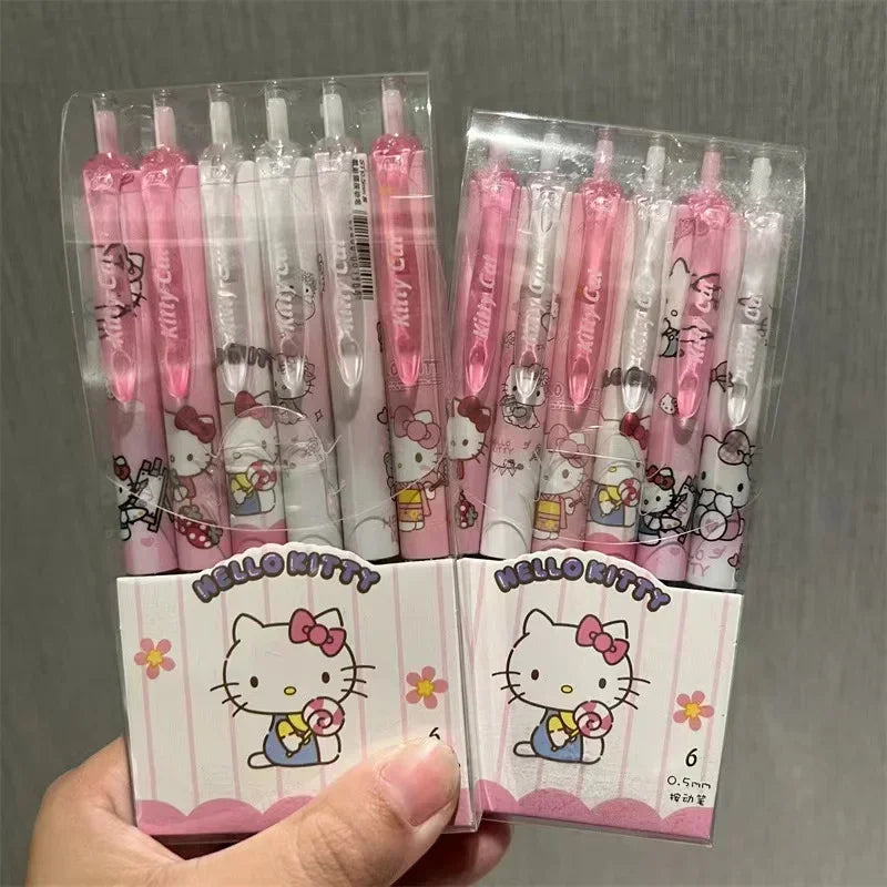 6Pcs Sanrio Gel Pen HK & Kuromi