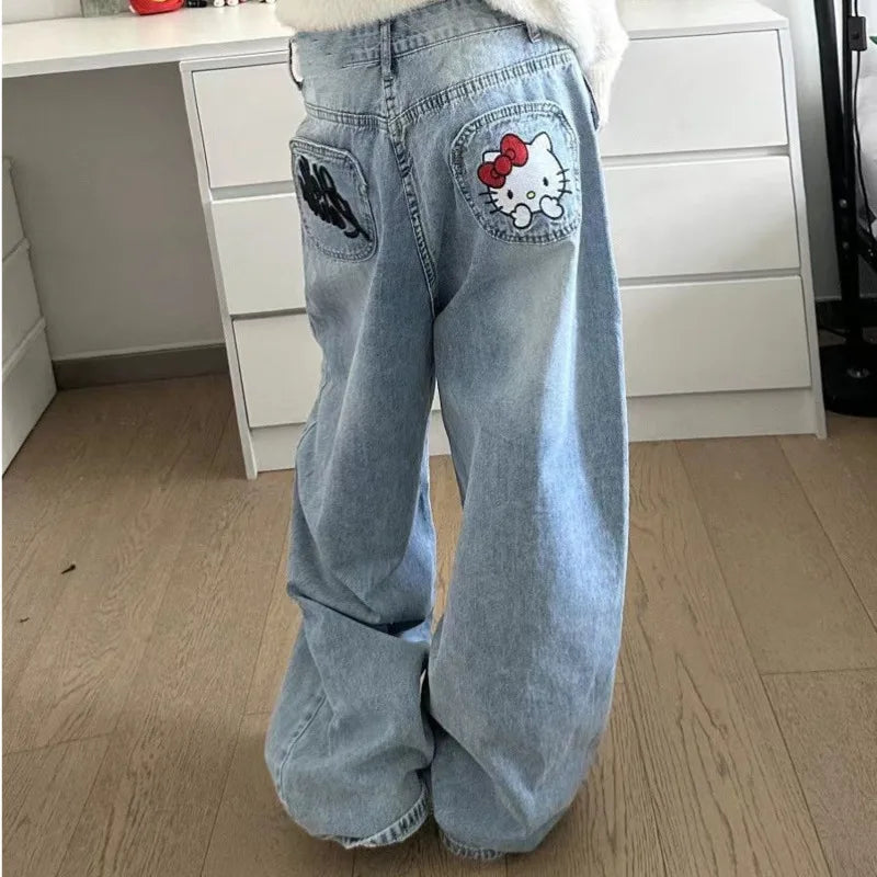 Sanrio HK Blue Denim Baggy Jeans