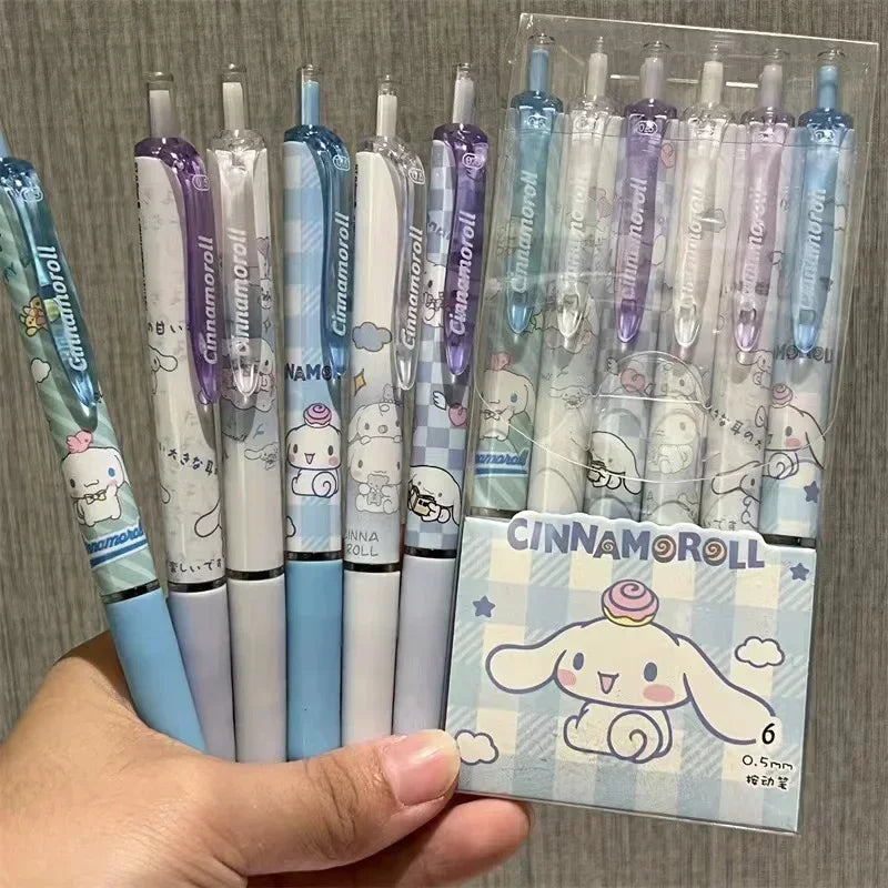 6Pcs Sanrio Gel Pen HK & Kuromi