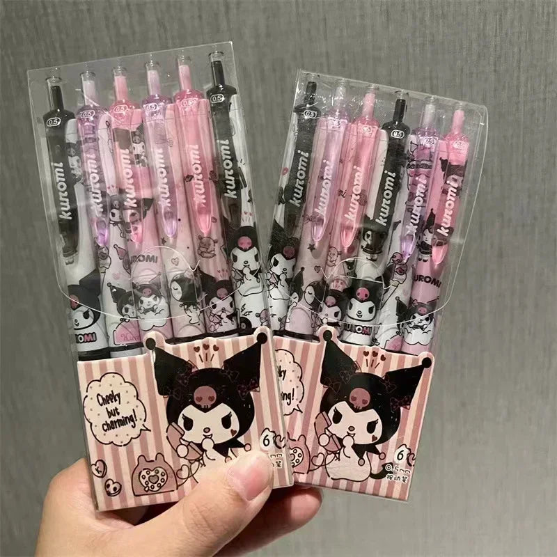 6Pcs Sanrio Gel Pen HK & Kuromi