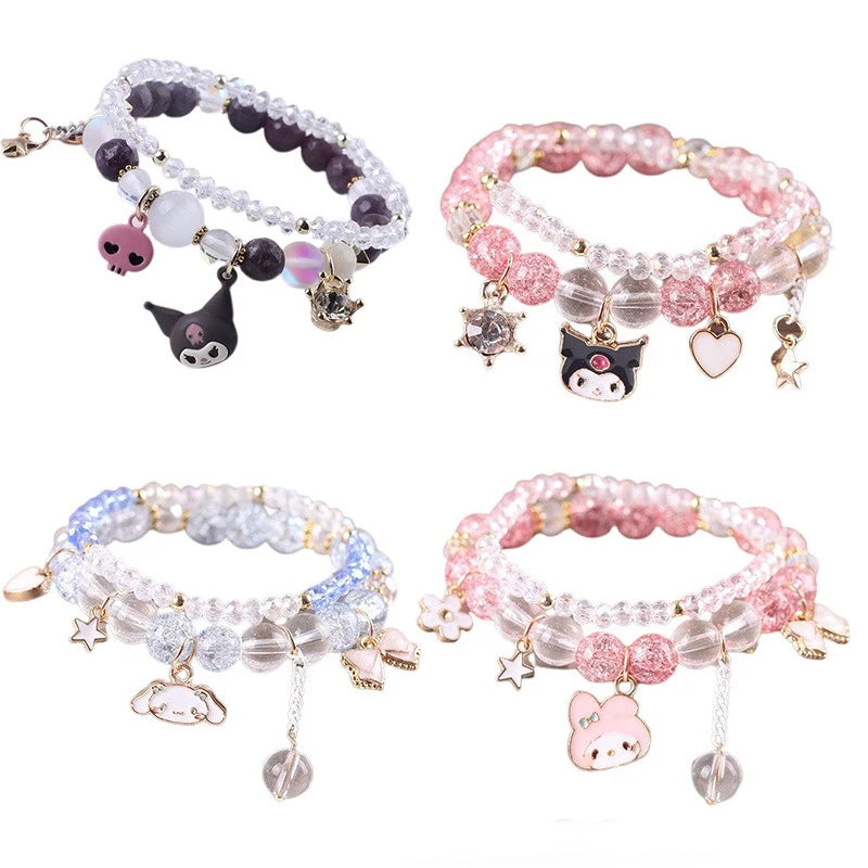 Kuromi & My Melody Crystal Beads Bracelet