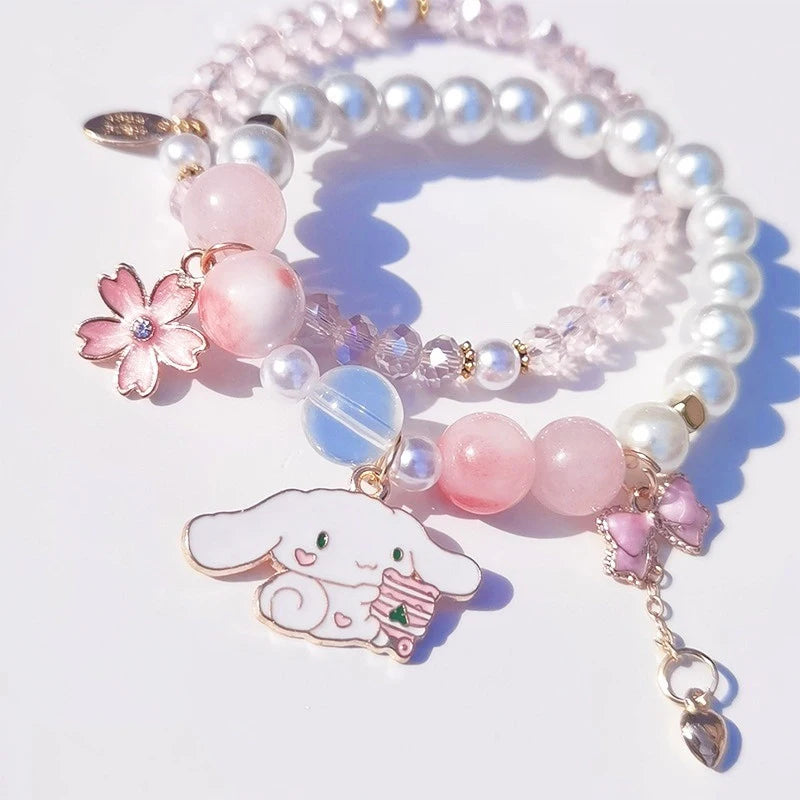 Kuromi & My Melody Crystal Beads Bracelet