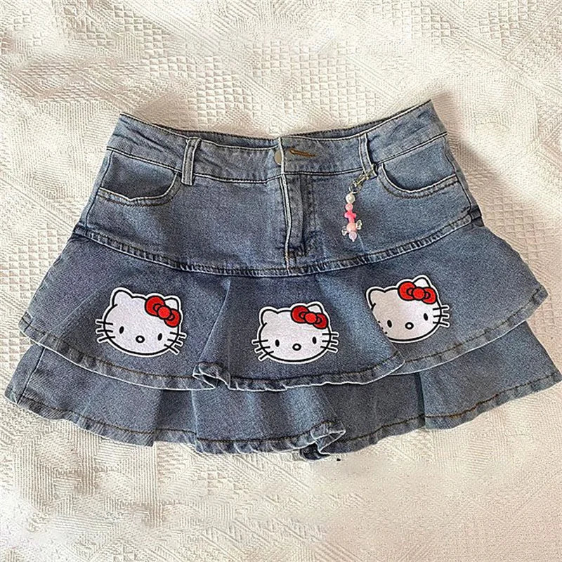 HK Denim Short Skirt