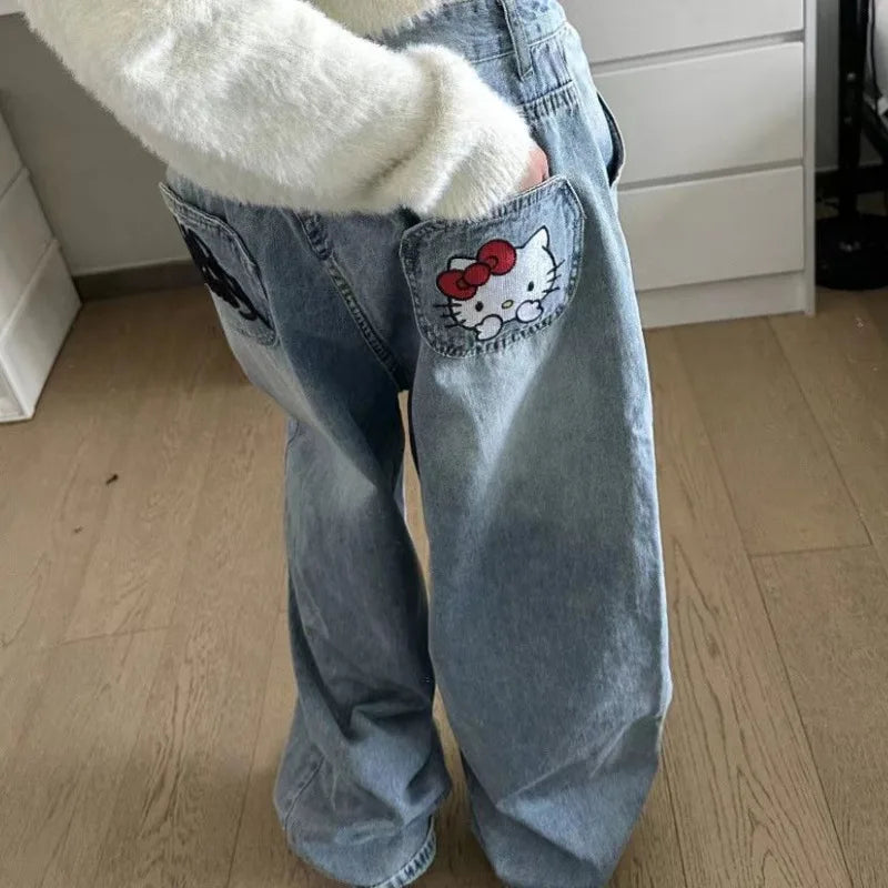 Sanrio HK Blue Denim Baggy Jeans