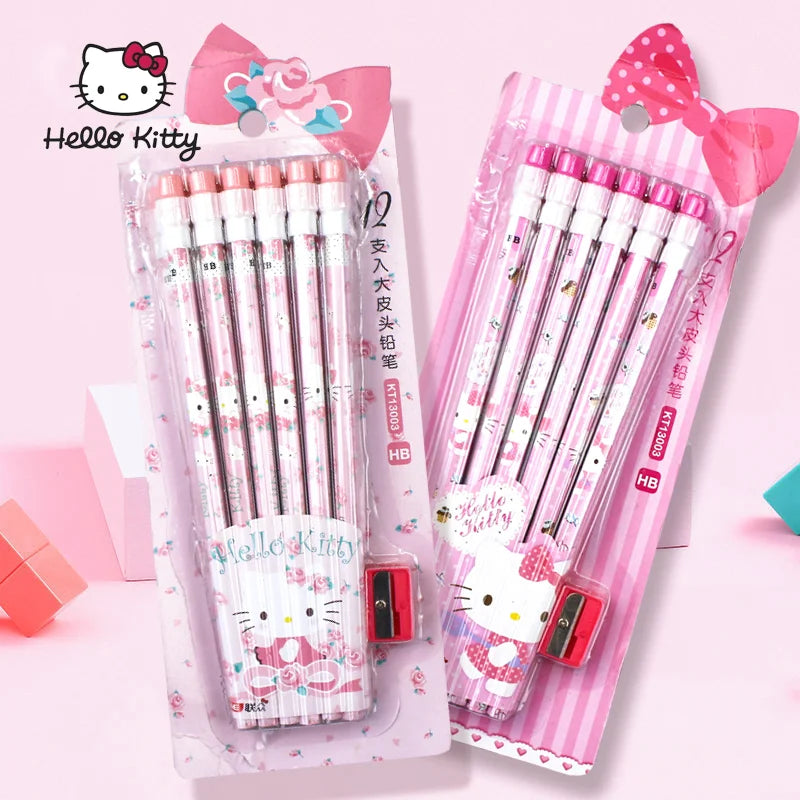 12pcs Sanrio Rubber Head Pencil