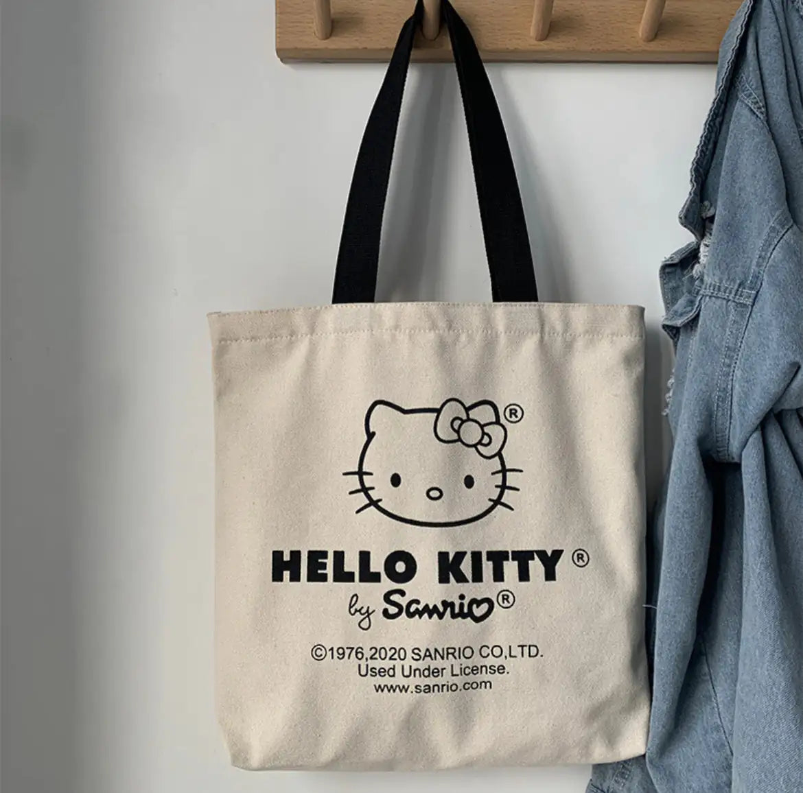 HK Beige Tote Bag