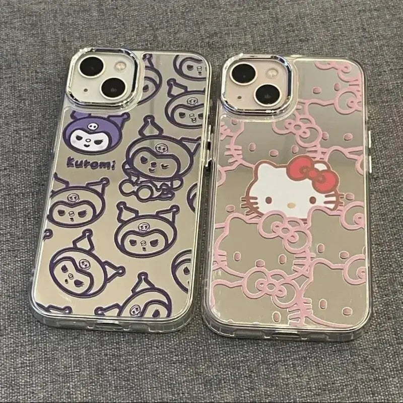 HK & Kuromi Electroplated Silver Phone Case