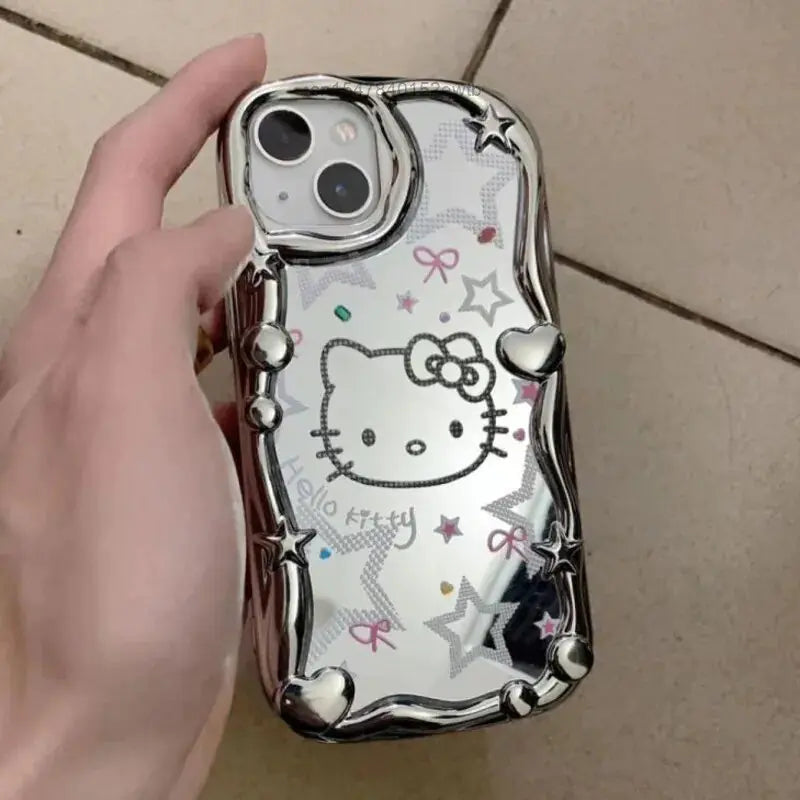 HK & Kuromi Electroplated Silver Phone Case