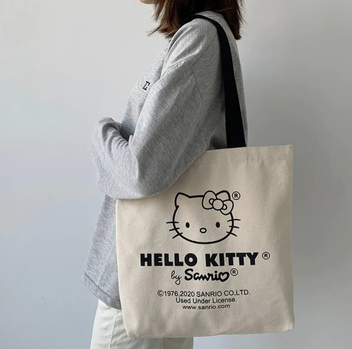 HK Beige Tote Bag